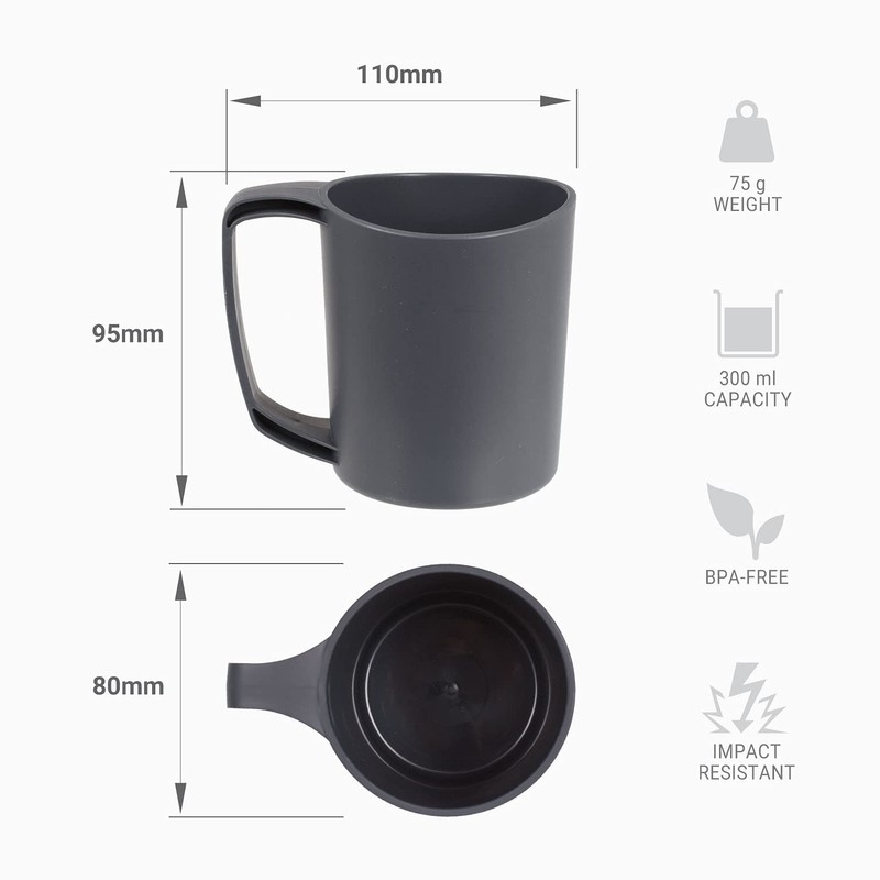 Lifeventure Ellipse Plastic Mug For Camping, Travel & Outdoor -