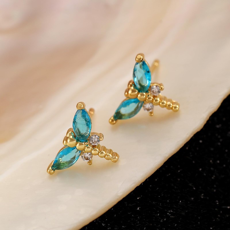 Dragonfly Earrings for Women Blue Dragonfly Stud Earrings Tiny Bug