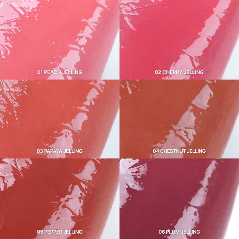 YNM Heart Jelling Tint, CHERRY JELLING, Silicone Lip Brush Included,