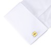 HONEY BEAR Mens Crystal Cufflinks Stainless Steel Gold Square Business