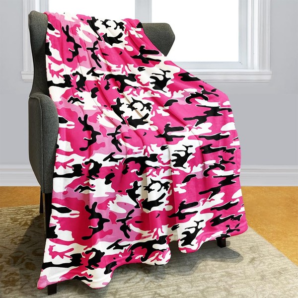 YISUMEI Military Camouflage Blanket Army Pink 150 x 200 cm