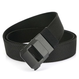 Prizmxed Men's ratchet belt, continuously adjustable braided belt with quick release, automatic sliding buckle, tactical belt