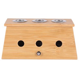 3 tipos de caja de moxibustión Moxa Sticks Burner Popular Moxibustion Bamboo Box Moxa Roll Stick Holder Estuche Dispositivo de masaje de punto de acupuntura Herramienta Terapia (3 agujeros)