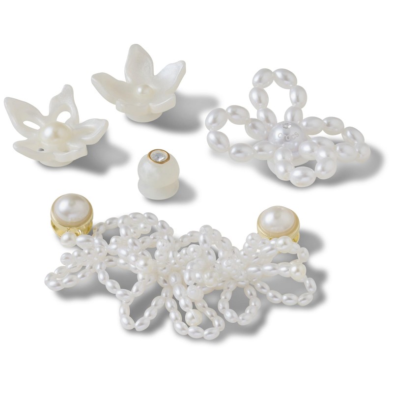 Crocs White Pearl Beads, Pack of 5