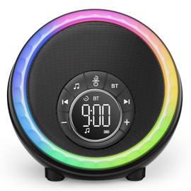 White Noise Sound Machine for Sleep, 30 Soothing Sounds, 8 RGB Dimmable Night Lights, Bluetooth Speaker Alarm Clock for Bedrooms, Heavy Sleepers, Ideal Gift for Baby, Kids, Teenagers, Adults, Seniors