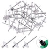 Glarks 60Pcs 3/16" x 3/8" Large Flange Aluminum Blind Rivets