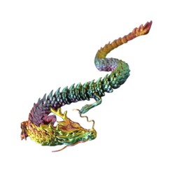 3D Printed Dragons with Flexible Joint,2 Pack 3D Printed Dragon with Flexible Joint,Fantasy Home Decor, Colorful Desk Fidget Toy, Dragon Models for Boys, Girls, Men