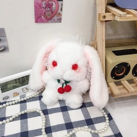 Harugio Shoulder Bag, Pochette, Plush Rabbit Bag, Women's Bag, Coin Purse, Yumekawa, Illita, Mine System, Mass Production, Mass Production, Mine, Girly, Gothroli, Mengera Plush Bag, white