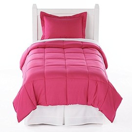 Ivy Union Twin Solid Comforter & Sham Set - Pink