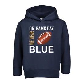 Future Tailgater Football On Game Day Toddler Pullover Fleece Hoodie with Side Pockets for Michigan Fans Blue