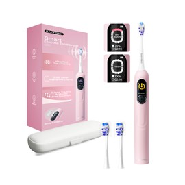 SAKYPRORAL Smart Electric Toothbrush for Adults Kids | 150-Day Battery, Real-Time Brushing Map | Whitening Mode, 3-Min Timer, Travel Case | Family Sonic Electric Tooth Brush (G5S Pink)