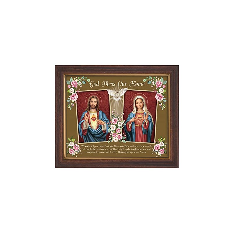 Gerffert Christian Wall Art in Mahogany Toned Wood Frame, 12.5