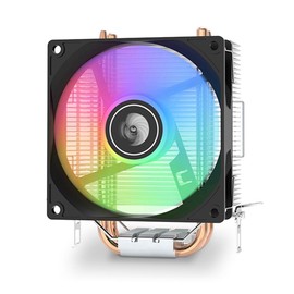 Exqufood A200 Dual Heat Pipe Air Cooling Radiator Multi-Platform Silent CPU Radiator CPU Cooler with 92mm RGB Silent Fan