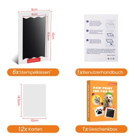 6 Piece Footprint Baby Nabance Paw Print Set Dog Cat Baby Footprint Set Clean Touch Footprint Baby Handprint Baby Contact Not with Paint for Baby Shower Gift for Pets Owners