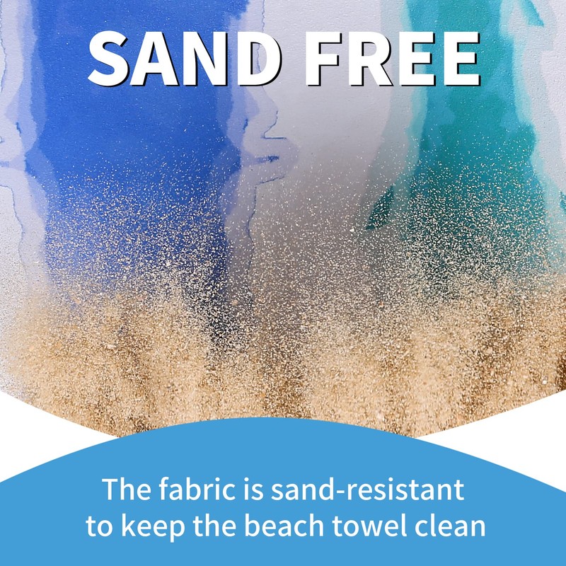 2 Pack Lightweight Thin Beach Towel Oversized 71"x32" Big Extra
