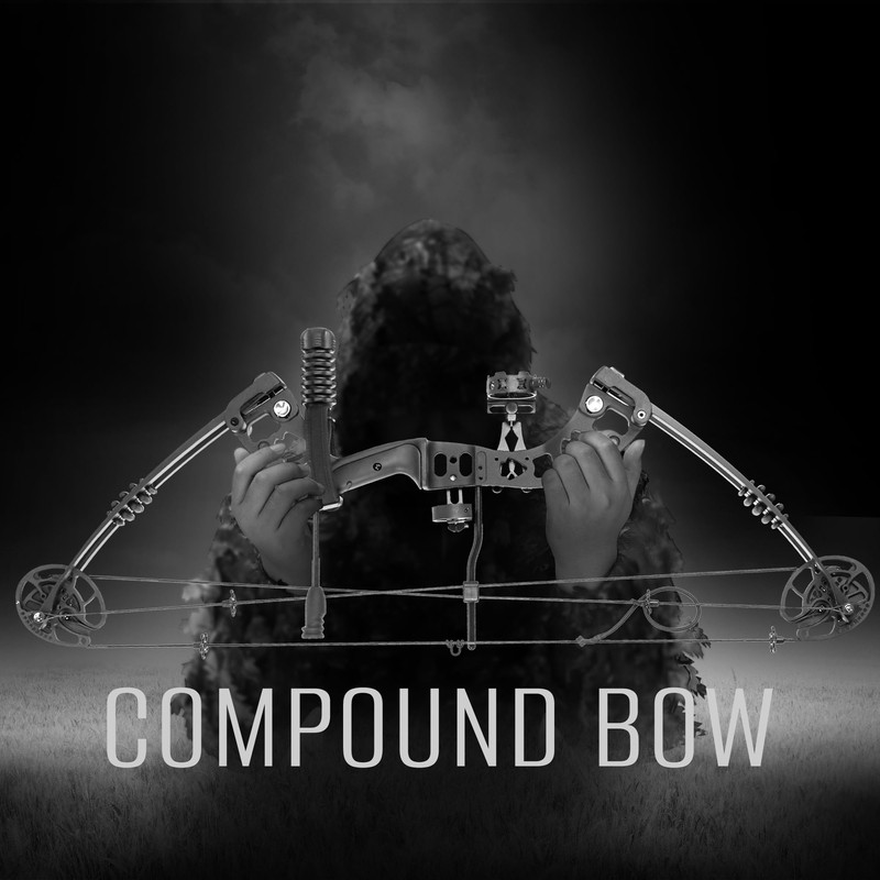 SERfawnCH Compound Bow Set Stealth Series, Full Black Design for