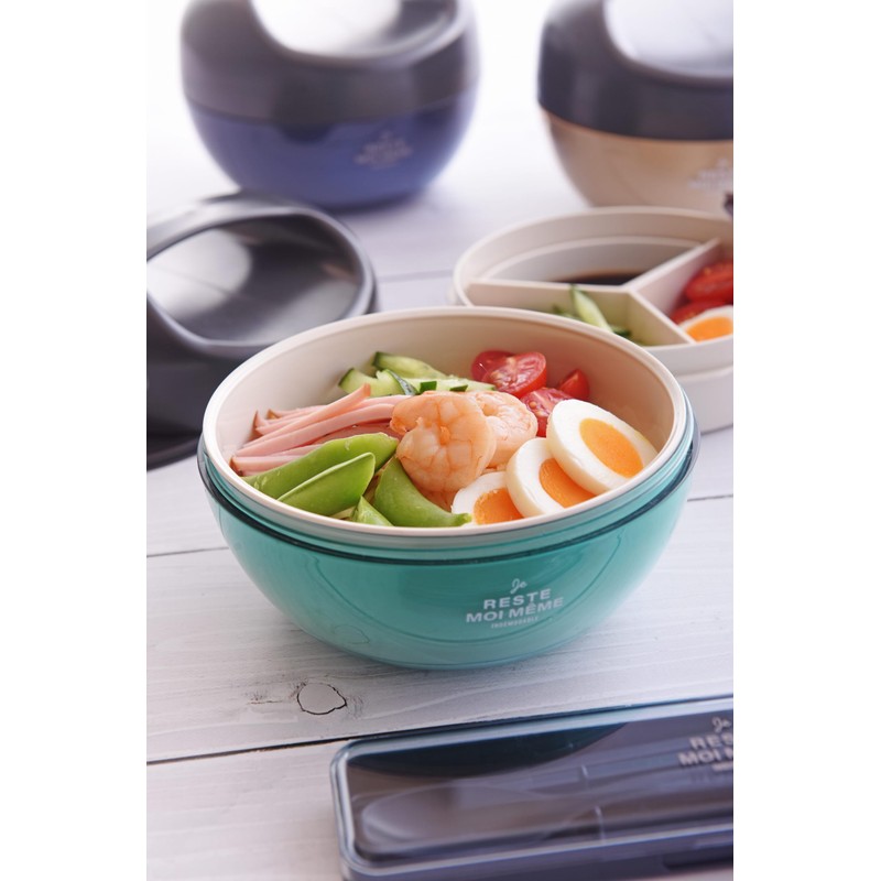 Sabu Unimore 418310 Antibacterial Carry Lunch Bowl, Flat, Mint, Capacity: