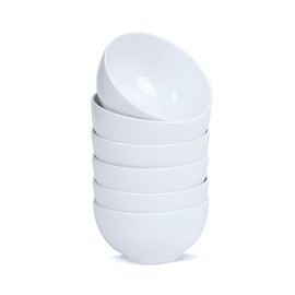 AntoKueh White 4.5in Small Ceramic Bowls, 12 OZ, Ice cream Bowls Set of 6 for Dessert, Rice, Jello, Pudding, Yogurt, Condiments, Microwave safe