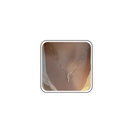 Yheakne Vintage Crystal Thunder Necklace Silver Flash Necklace CZ Flash Pendant Necklace Rhinestone Bar Necklace Jewellery for Women, Zinc