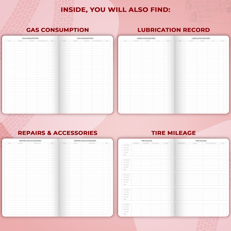 Skyline Auto Mileage Log Book – Vehicle Logbook with Expense
