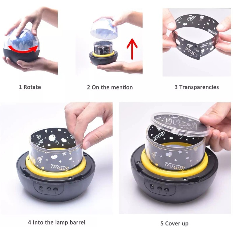 Elmchee Magic Diamonds Projection Lamp Star Universe Night Light Colorful