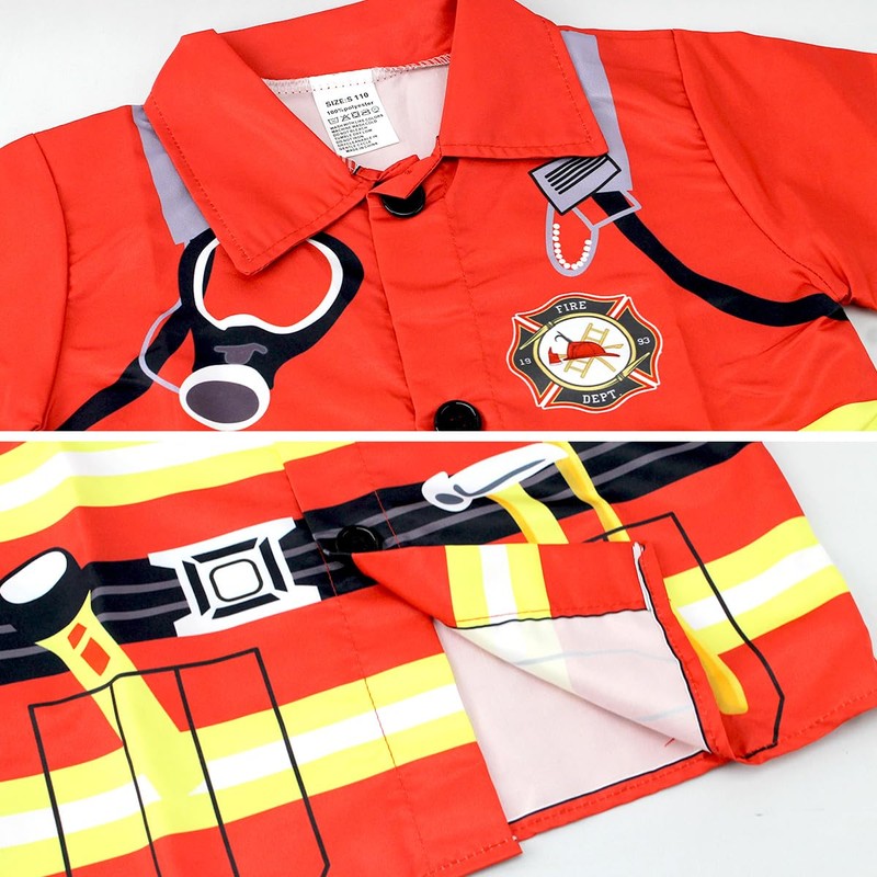 monoii Toy Pretend Play, Firefighter Cosplay, Children's Costume, Kids Costume,