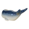 Goldbach Ceramic Whale, 24 cm, Blue Glazed Maritime Decorative Figurine,