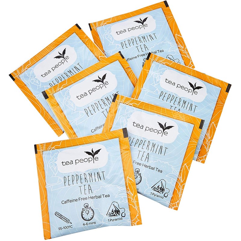 Tea People Peppermint Tea, 20 Individually Wrapped Herbal Tea Pyramids