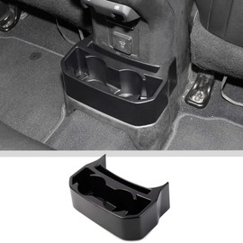 JWWY for JL Rear Cup Holder Console Mounted Drink Holders with Storage Box Organizer Compatible with 2018-2024+ Jeep Wrangler JL Gladiator JT 4xe Interior Accessories