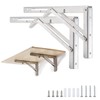 Folding Shelf Brackets 12 Inches, Heavy Duty Stainless Steel Collapsible