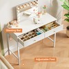 SUPERJARE 39.4" White Desk with 2 Drawers, Modern Makeup Vanity