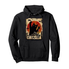Vintage Catzilla - Funny Kitten and Cat Pullover Hoodie
