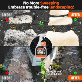 Mulch Glue with Sprayer -Ready to Use Binder for Landscaping, Fast-Dry No Dilution Landscape Glue Spray for Rocks, Binder, Mulch Lock and Pea Gravel Stabilizer 27OZ