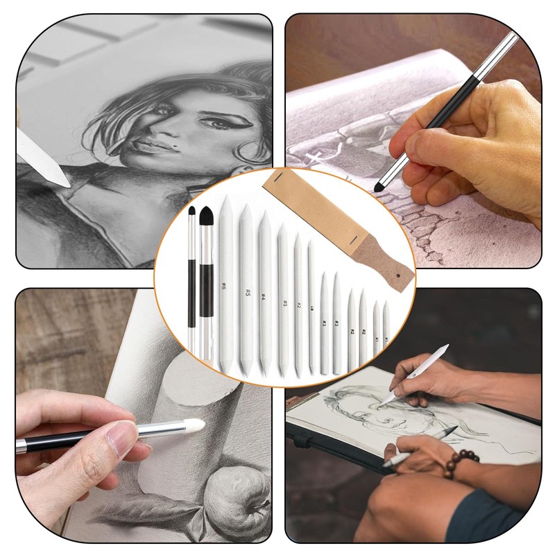 Blending Stumps, 15 PCS Drawing Set Includes 12 PCS Blending
