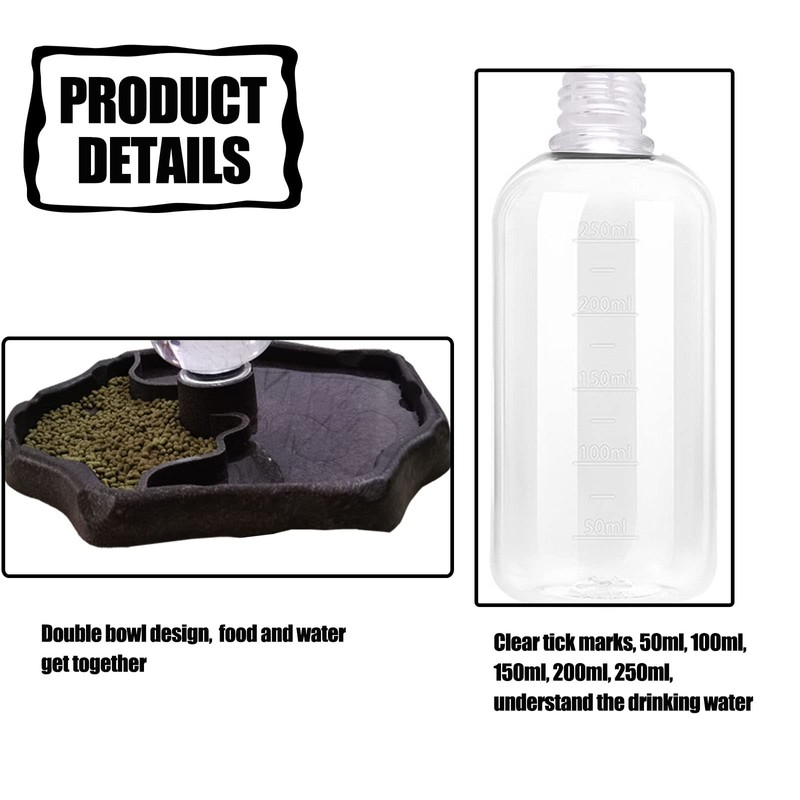QIODAZOO Reptile Water Bowl 2 in 1 Bowl 270ml Reptile