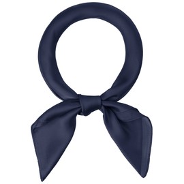 Allegra K Scarf, Plain, Square, Neckerchief, 27.6 inches (70 cm), Women's, blue (navy blue)