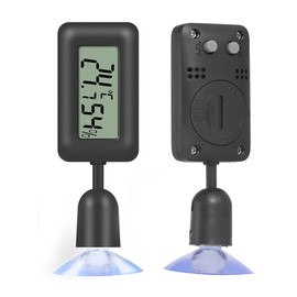 Hsthe Sea Digital Hygrometer Thermometer LCD Thermometer Humidity Meter with Backlight for Reptiles Vivarium Greenhouse Incubator (Black)