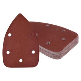 Kozelo 25pcs Mouse Sander Detail Sandpaper - [800 Grit, 3.5" x 5.5"] Triangle Hook and Loop Assorted Sanding Pads Sheet for Wood Furniture Polishing Use | 5 Hole, Aluminum Oxide