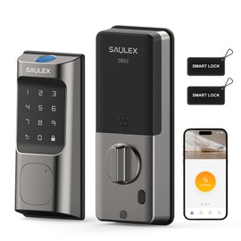 Saulex DB02 Smart Lock, Built-in Wi-Fi,5-in-1 Keyless Entry Front Door Lock, Keypad Deadbolts with App Control, Easy Installation,Auto-Unlock.