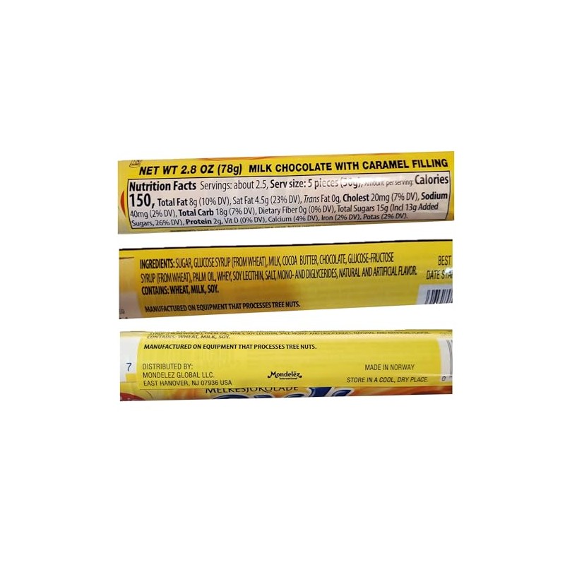 Freia Smil Caramel Filled Chocolate, 2.75 ounce (Pack of 3),