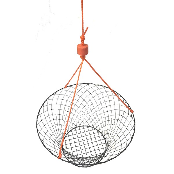KUFA Sports Vinyl Coated Steel Ring Crab Trap (Size:ø30) with 50' Rope (CT90-N)