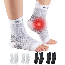 HUEGLO Plantar Fasciitis Socks Orthopaedic Compression Socks Neuropathy Ankle Brace Arthritis Achilles Tendon Bandage Plantar Fasciitis Foot Bandage Ankle Sports 4 Pairs
