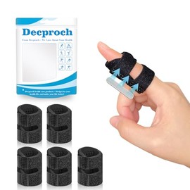 Finger Splints, Pack of 5 Finger Support, Soft Comfortable Finger Protection for Injury, Finger Support for Broken, Sprains, Arthritis and Immobilisation of the Ankle, Black