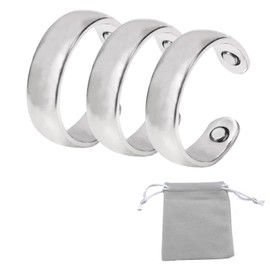 Snoring Prevention Goods, Snoring Prevention, Snoring Reduction, Sleep Goods, Snoring Prevention Goods, Ring, Comfortable Sleep, Unisex, 3 Pieces, Storage Bag Included (Silver)