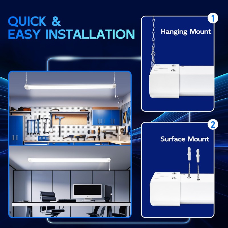 hykolity 4FT 120W LED Shop Light Linkable, 13000lm(400w Equivalent), 5000K