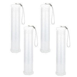 Sknrlko 4 Piece Extendable Plastic Paint Brush Case Clear Long Paint Brush Holder Tube Storage Pencil Container