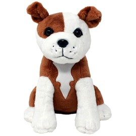 Shelter Pets 10" Brown & White Pitbull Plush - Tillman - Real-Life Adopted Staffordshire Terrier - Supports Animal Shelters