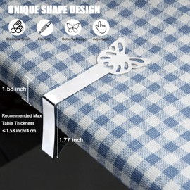 10 Pcs Thick Tablecloth Clips for Outdoor,Table Cloth Clip, Butterfly Shape Picnic Table Cloth Holder Clip,Suitable for Picnic Party Camping Wedding Restaurant Silver