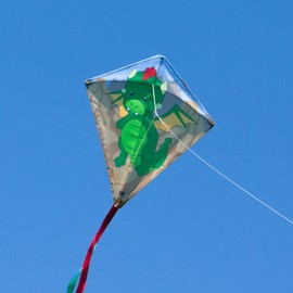 CIM Eddy-S Children's Kite, for Children from 3 Years, Dimensions: 50 x 56 cm, Includes 40 m of Kite String and Trailing Tails