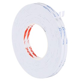 PATIKIL 5m/16.4ft Sealing Foam Tape, 2 Pack 6mm Wide 3mm Thick Single Sided Weather Stripping Door Furniture Seal Strip for Window Pipes Insulation, White